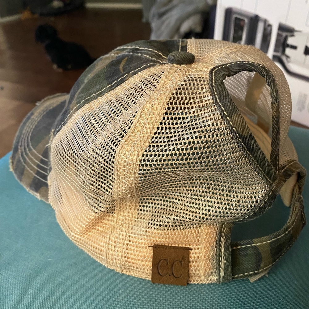 CC Camo Messy Bun/ Ponytail hat
